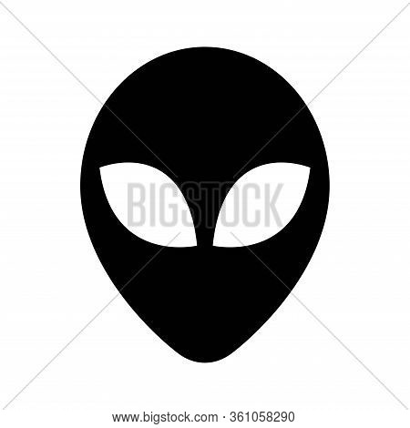 Extraterrestrial Alien Face Or Head Symbol Line Art Vector Icon For Apps And Websites.