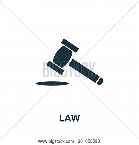 Law Icon. Simple Element From Regulation Collection. Filled Law Icon For Templates, Infographics And