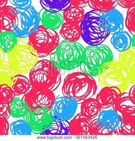 Dry Brushes Seamless Pattern. Minimalistic Creative Trend Abstract. Cheerful Colors, Spring Or Summe