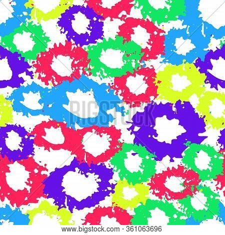 Dry Brushes Seamless Pattern. Minimalistic Creative Trend Abstract. Cheerful Colors, Spring Or Summe