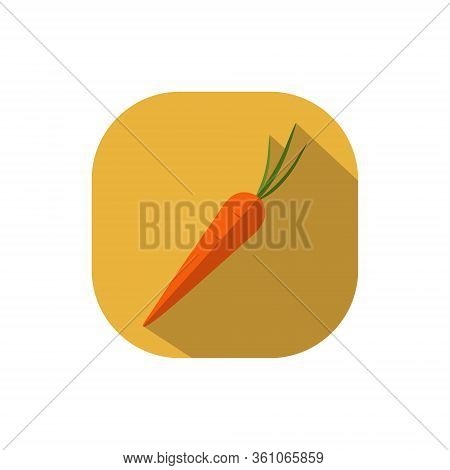 Flat Design Vector Of Carrot Vegetable With Orange Background