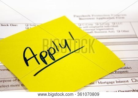 Paycheck Protection Program Application And Reminder Note