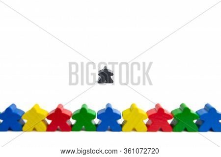 One Against The Crowd. Protection Of Personal Opinion. Force Of Society. Colorful Game Componenets I