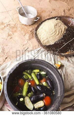 Preparing Couscous In M'hamid El Ghizlane.