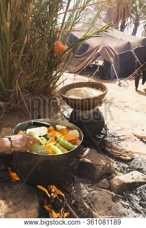 Preparing Couscous In M'hamid El Ghizlane.