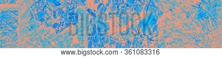 Abstract Coral And Blue Color Texture Background With Copy Space For Design.