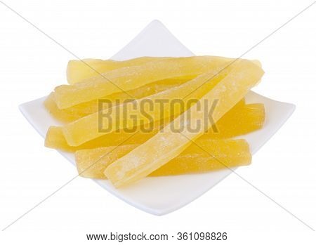 Sweet Pineapple Succade Stripes On White Background