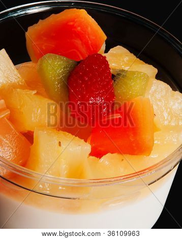 Salada de frutas de Tofu de ágar