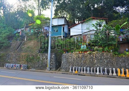 Rizal, Ph - Nov. 30: Daang Bakal Road (steel Road) Houses Facade On November 30, 2019 In Antipolo, R