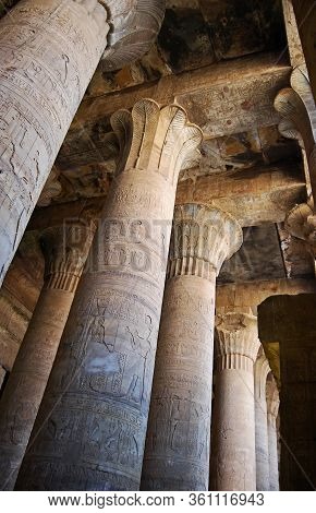 The Pillars At The Edfu Temple, Nubia, Egypt