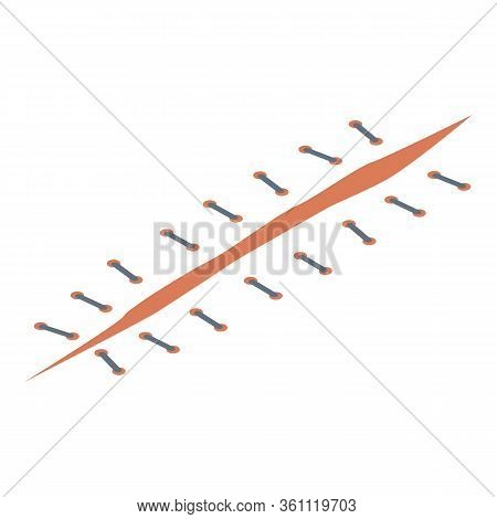 Skin Suture Icon. Isometric Of Skin Suture Vector Icon For Web Design Isolated On White Background