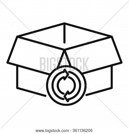 Carton Recycling Box Icon. Outline Carton Recycling Box Vector Icon For Web Design Isolated On White