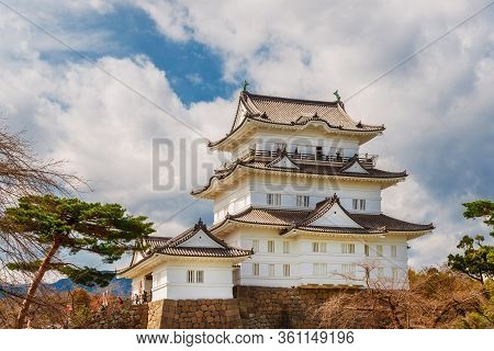 Odawara, Japan - March 14: Tourists Visit The Odawara Castle Park In Kanto Region, Near Hakone March