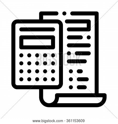 Court Sentence Cache Calculation Icon Vector. Court Sentence Cache Calculation Sign. Isolated Contou
