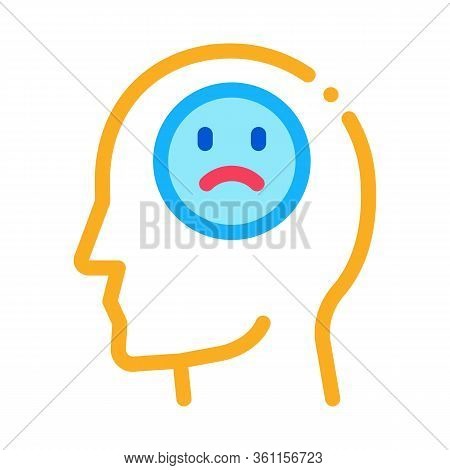 Pessimistic Person Icon Vector. Pessimistic Person Sign. Color Symbol Illustration