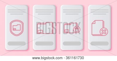 Set Line Document Folder Protection, Document Folder, Delete Folder And Delete File Document. White 