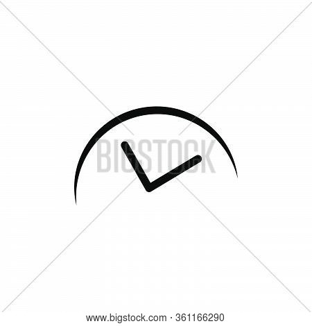 Clock Simple Icon Flat Style Vector Template