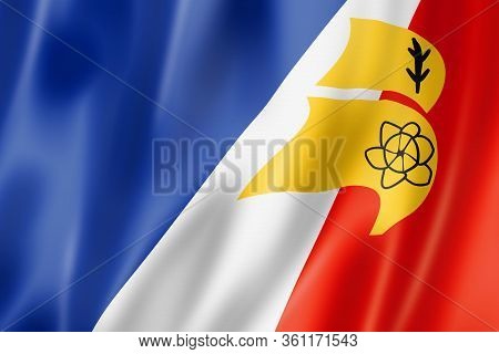 Franco Terreneuviens Ethnic Flag, America. 3d Illustration