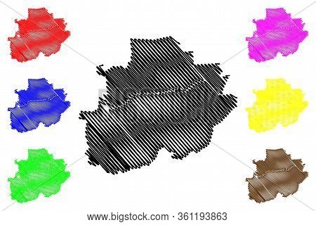 Plovdiv City (republic Of Bulgaria) Map Vector Illustration, Scribble Sketch City Of Plovdiv Map