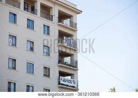 MÁlaga, Spain - April 10, 2020. Hospital Carlos Haya De Málaga, Health Personnel, The Fighters Again