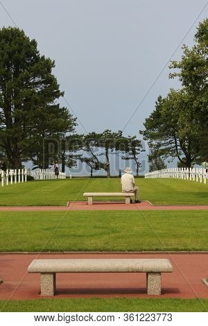 Longues-sur-mer, Normandy, France, May 29, 2019: American Military Cemetery In Colleville