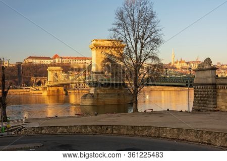Széchenyi Chain Bridge And Area In Budapest