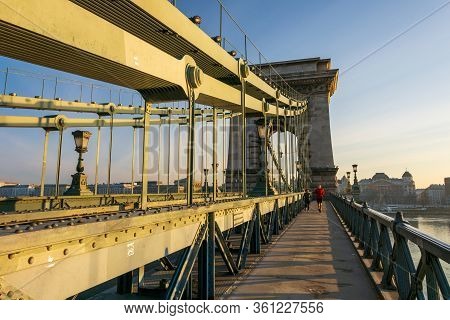 Széchenyi Chain Bridge And Area In Budapest