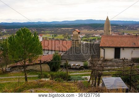 The Old Historic Hill Village Of Stanjel In The Komen Municipality Of Primorska, South West Slovenia