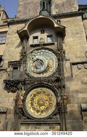 Prague, Czech Republic. April, 02, 2014. Old Town Prague City Center. Old Town Tower, Prague Astrono