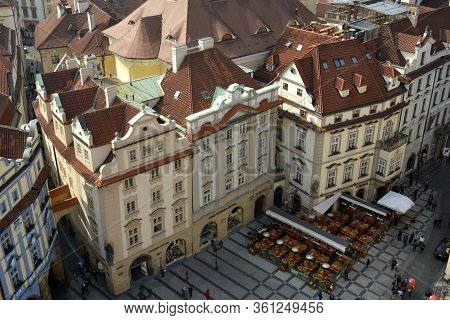 Prague, Czech Republic. April, 02, 2014. Old Town Prague City Center. View From Old Town Tower