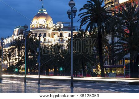 Hotel Negresco på Promenade Des Anglais i Nice i Frankrig.