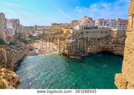 Summertime Beach Of Cala Paura - Polignano A Mare - Apulia - Italy.