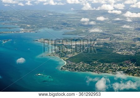 V.c. Bird Airport Annd Surrounding Area, Antigua - Aerial View