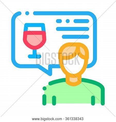 Representative Of Wine Icon Vector. Representative Of Wine Sign. Color Symbol Illustration