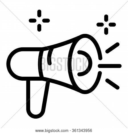 Hoax Megaphone Icon. Outline Hoax Megaphone Vector Icon For Web Design Isolated On White Background