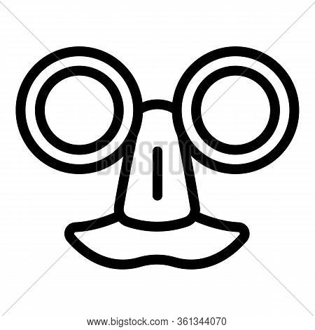 Hoax Nose Mustache Icon. Outline Hoax Nose Mustache Vector Icon For Web Design Isolated On White Bac