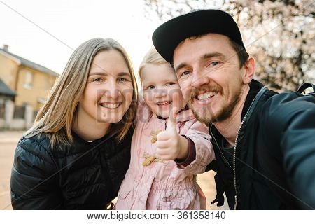 Coronavirus The End. Healthy Happy Family Concept. No More Covid-19. Kid, Mother, Father Removed Mas