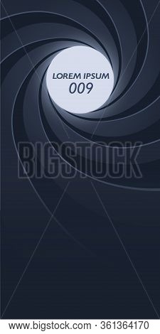 Inside Of A Gun Rifled Barrel Design Background Vertical. Template For Design Booklet, Flyer, Catalo