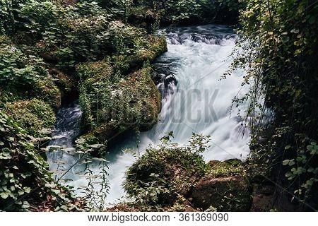 Duden Waterfalls Is A Famous Landmark Of Antalya, Turkey. Upper Duden Waterfalls Is Located In Duden