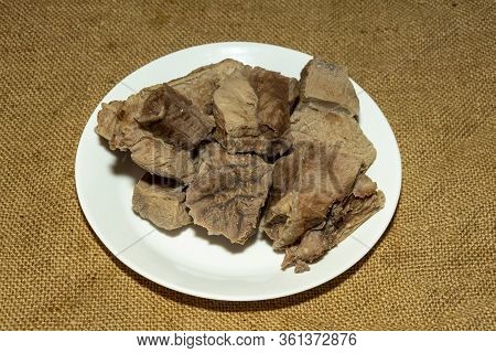 Boiled Meat Of Veal And Beef. Diet Food Concept For Hemoglobin Recovery.