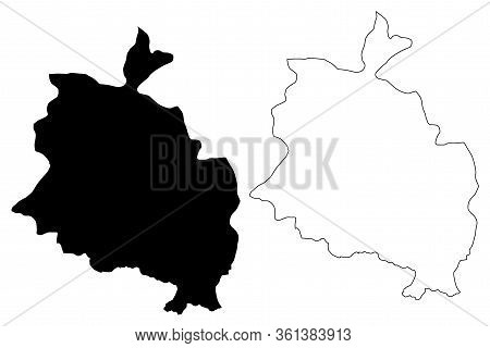 Chukha District (districts Of Bhutan, Kingdom Of Bhutan) Map Vector Illustration, Scribble Sketch Ch