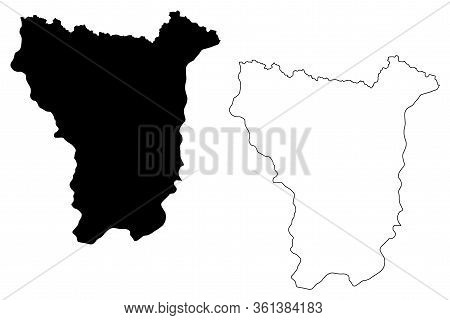 Lhuntse District (districts Of Bhutan, Kingdom Of Bhutan) Map Vector Illustration, Scribble Sketch L