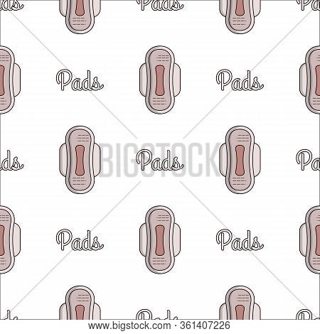 Vector Seamless Flat Pattern Of Feminine Hygiene Items For Menstruation