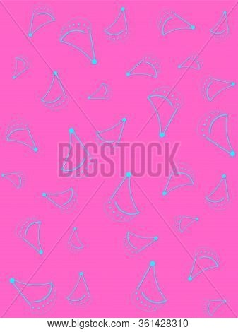 Abstract Pink-green Background With Arc And Dots.