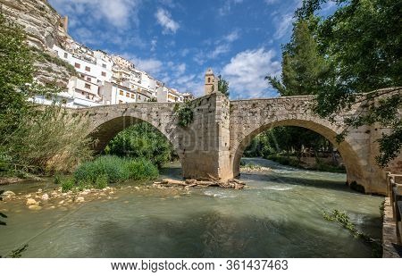 Alcala Del Jucar Roman Bridge Albacete Spain Jucar River