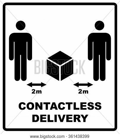 Contact Less Delivery Concept. Contact Free Delivery Icon. Contactless Delivery Symbol. Coronavirus 