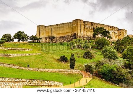 Sohail Castle In Fuengirola, Malaga Spain. Tourist Attraction. Holidays On Costa Del Sol.