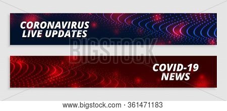 Coronavirus Live Updates And News Wide Banners Set