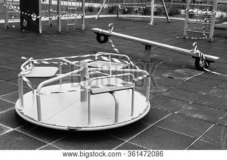 Closed Playground Due To Coronavirus Covid-19 In 2020
