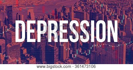 Depression Theme With Manhattan New York City Skyscrapers